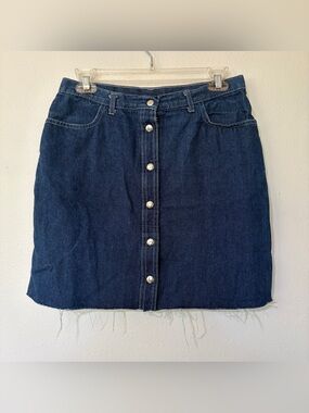 Vintage Creation Rhea Originals Button-Front Denim Mini Skirt